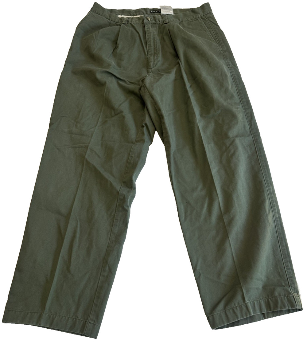 Vintage Nike Golf Tour Performance Pants Men's 36x30 Olive Green Pleated Cotton